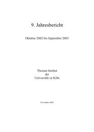 9. Jahresbericht des Thomas-Instituts, UniversitÃ¤t zu KÃ¶ln (2002-2003)