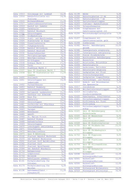 druckbare pdf-Preisliste Auhagen 2013 - beim Mostviertler ...