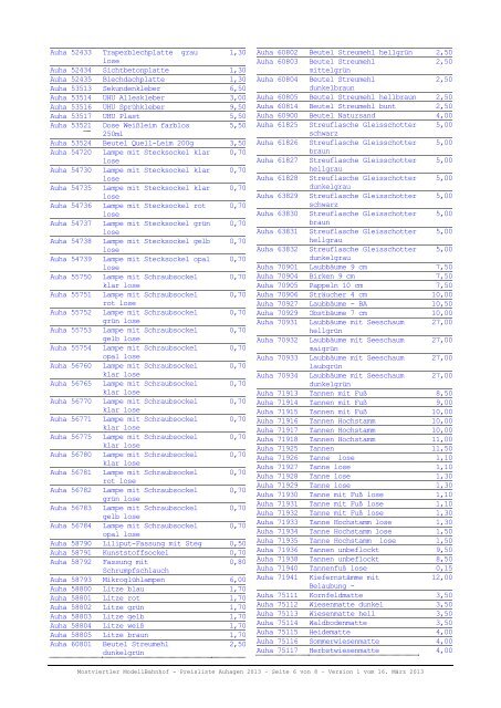 druckbare pdf-Preisliste Auhagen 2013 - beim Mostviertler ...