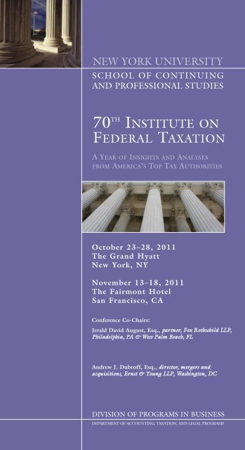 NYU 70th Institute on Federal Taxation - School of Continuing and ...