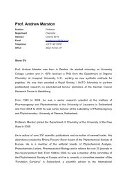 Prof. Andrew Marston - University of the Free State