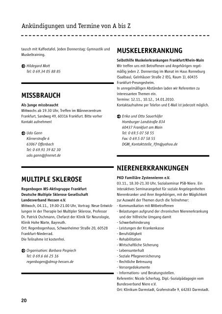 Herbst 09 - Selbsthilfe-Kontaktstelle Frankfurt e.V.