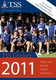 Cricket Handbook - The Southport School