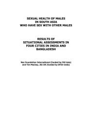 Sexual Health of males in South Asia who have sex with other males