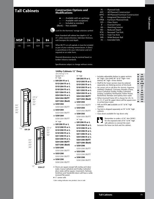 Kraftmaid 025 Tall Cabinets Roberts Company Inc