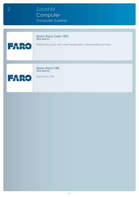Produktkatalog 2012 - Faro
