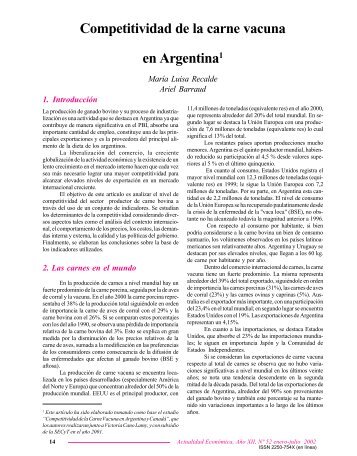 Competitividad de la carne vacuna en Argentina - Instituto de ...