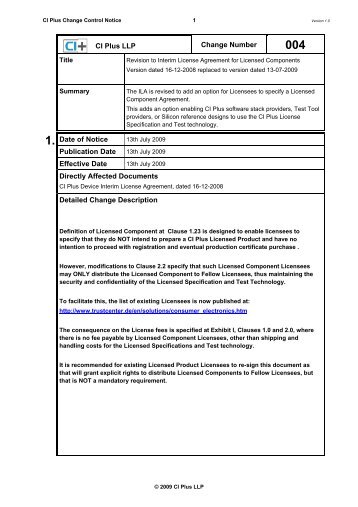 Change Request Form - CI Plus