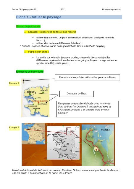 Situer le paysage - classeelementaire