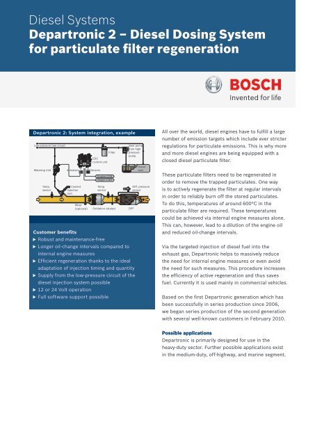 Datasheet Departronic 2 Bosch Automotive Technology