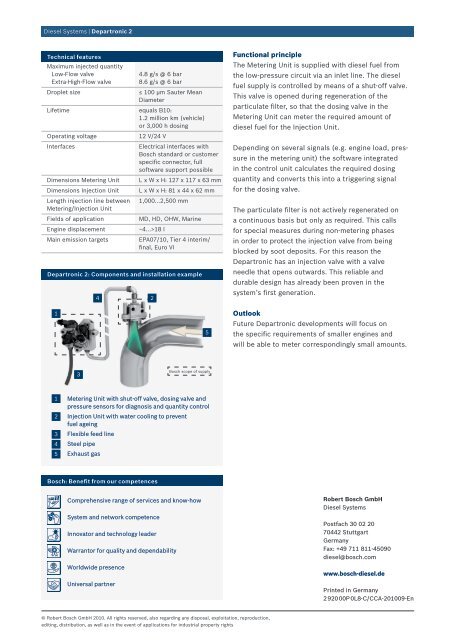 Datasheet Departronic 2 - Bosch Automotive Technology