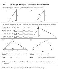 Geo 9 Ch 8 Right Triangles Geometry Review Worksheet