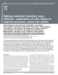 Making medicinal chemistry more effectiveÃ¢Â€Â”application of Lean ...