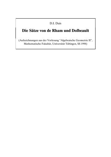 Die SÃ¤tze von de Rham und Dolbeault