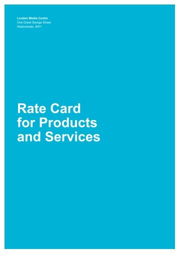 Rate Card for Products and Services