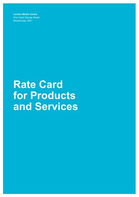 Rate Card for Products and Services