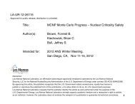 MCNP Monte Carlo Progress - Nuclear Criticality Safety Division