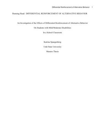 DIFFERENTIAL REINFORCEMENT OF ALTERNATIVE BEHAVIOR An