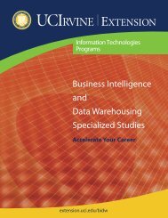 Business Intelligence and Data Warehousing Specialized Studies
