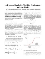 Simulink modeling of laser diode under direct modulation