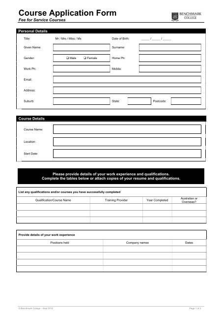 Application Form