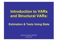 Introduction to VARs and Structural VARs: