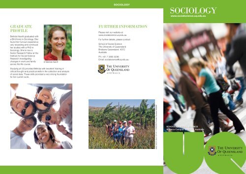 Read the Sociology information brochure - School of Social Science