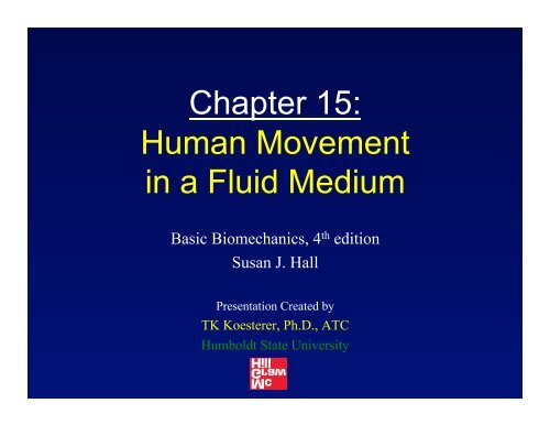 Chapter 15: Human Movement in a Fluid Medium
