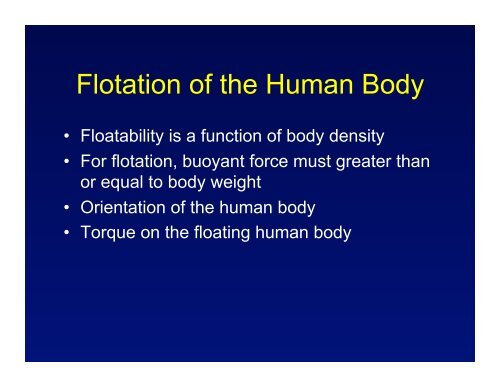 Chapter 15: Human Movement in a Fluid Medium