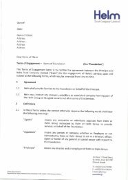 Foundation Letter of Engagement - Helm Trust Company Limited