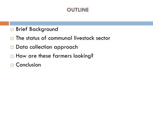 Subsistance livestock farmers - NAMC