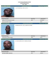 Lenoir County Detention Center Inmate Incarcerations Last 7 days