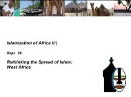 Islamization of Africa II:| Rethinking the Spread of Islam: West Africa