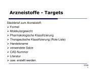 Arzneistoffe - Targets - 5. und 8. Semester - uni-marburg