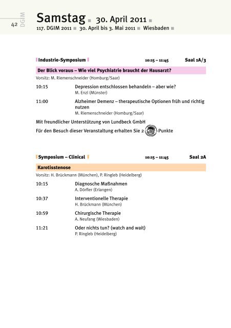 Hauptprogramm - DGIM 2011