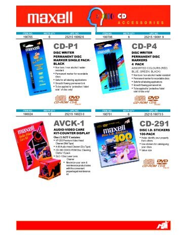 CD-P1 CD-P4 AVCK-1 CD-291 - Maxell Canada