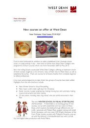 New courses on offer at West Dean