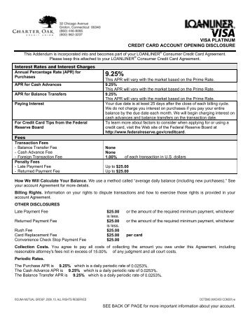 F2 9.25% - Charter Oak Federal Credit Union