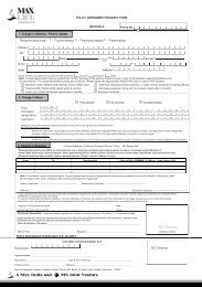 Policy Amendment request form - Max Life Insurance