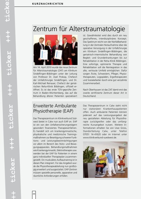 impulse Gesundheitsmagazin - Ausgabe 1 | 2010 - Klinikverbund ...