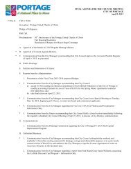 FINAL AGENDA FOR THE COUNCIL MEETING CITY OF PORTAGE ...