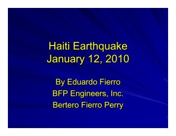 Haiti earthquake presentation slides - PEER