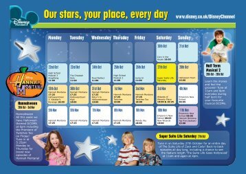 Our stars, your place, every day www.disneychannel.co.uk Monday ...