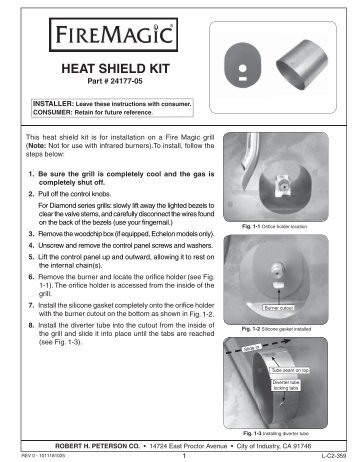 C2-359 Fire Magic Heat Shield Kit Installation ... - Spotlight Retail