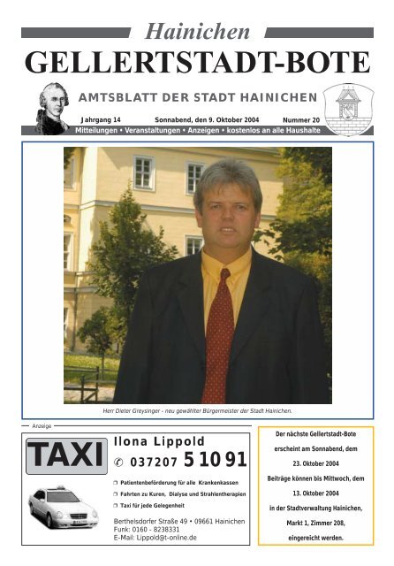 Jürgen Hetzner und Andreas Schulze Telefon: (0 37 22) - Hainichen