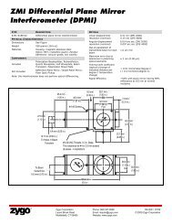 ZMI Differential Plane Mirror Interferometer ... - Zygo Corporation