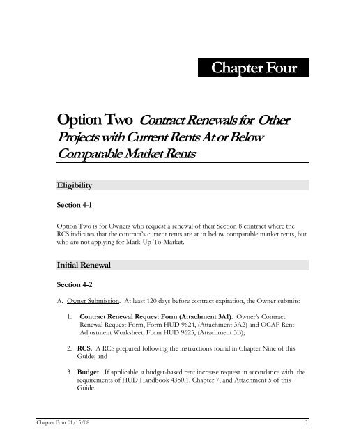 Chapter Four Option Two Contract Renewals for Other Projects ...