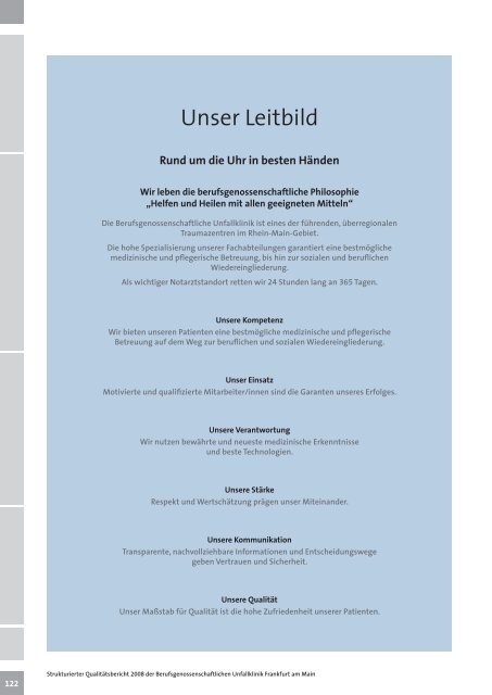 Qualitätsbericht 2008 (PDF) - Berufsgenossenschaftliche Unfallklinik ...