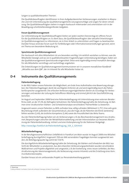 Qualitätsbericht 2008 (PDF) - Berufsgenossenschaftliche Unfallklinik ...