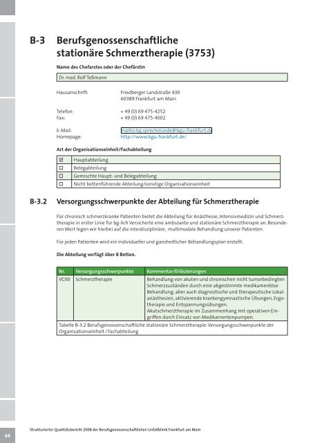 Qualitätsbericht 2008 (PDF) - Berufsgenossenschaftliche Unfallklinik ...